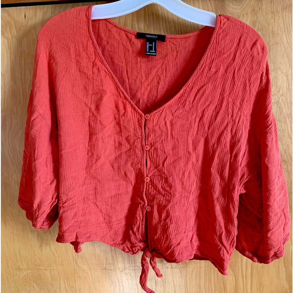 Forever 21 Women’s Cropped Button Up